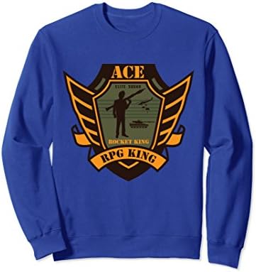 Unisex Ace RPG Gamer Shooter Rocket King Gift Badge Sweatshirt Small Royal Blue