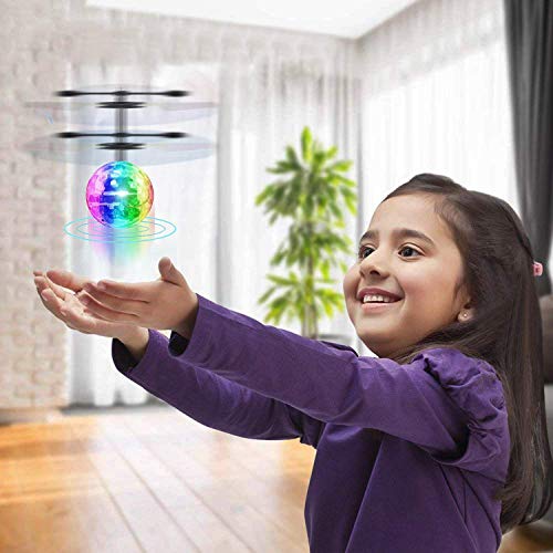 UTTORA Flying Ball, Kids Toys RC Infrared Induction Helicopter Airplane Fun Gadgets Mini Drone Flying Toys with Flashing LED Lights for Kids Adults - Thumbnail 4