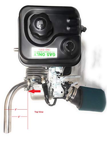 ARSPORT Exhaust Pipe for: Predator 212cc Non-HEMI & Predator HEMI. Go Kart & Mini Bikes. - Thumbnail 2