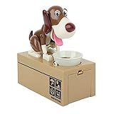 OLIA DESIGN 763685000000 My Dog Piggy BankRobotic Coin Munching Toy Money Box, Brown