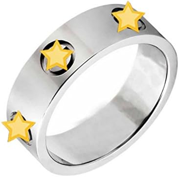 Titanium Stainless Steel Screw Head Love Wedding Ring Silver