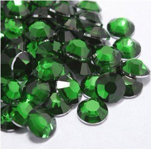 Beading Station 1000-Piece Flat Back Brilliant 14-Cut Round Rhinestones, 4mm-16ss, Emerald