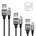 multifun Micro USB Cable Braided, 3 Pack 1FT 6FT 10FT Nylon Braided Charging Data Cables, Super High Speed USB 2.0 Android Charger Cord for Samsung, LG, HTC, Motorola, Android Smartphones and More