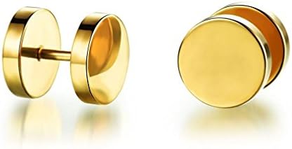 Dumbbell Earrings Men Women Ear Studs