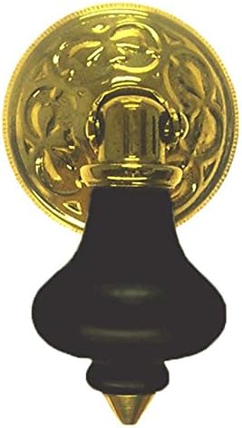 Victorian Brass Ebony Tear Drop Drawer Pull Antique Cabinet