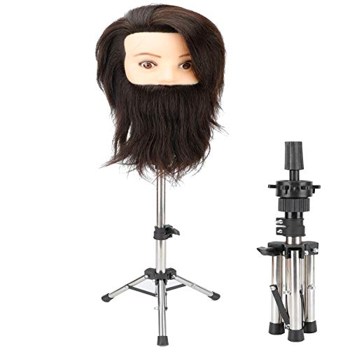 image for Mini Mannequin Head Holder Tripod Stand for Hairdressing Training Adju