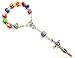 TALISMAN4U Catholic One Decade Auto Rosary 8mm Round Colorful Polymer Beads Virgin Mary Centerpiece Jesus Cross Crucifix