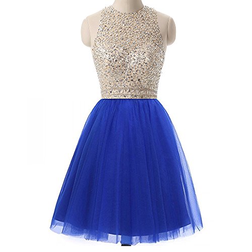 MEILISAY Meilishuo Beaded Sparkly Prom Ball Gown Short Mini Homecoming Dresses Tulle Cocktail Party Dresses