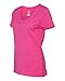Hanes Women's Short Sleeve Nano-T V-Neck Tee Wow Pink 2XL