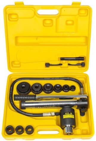 IWISS 10 Ton Hydraulic Knockout Punch Driver Kit with 6 Die Hole Hand Tool Conduit 1/2 to 2
