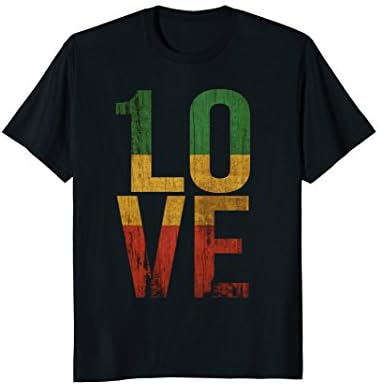 Mens 1 Love T Shirt For Reggae Music Fans 3XL Black