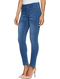 Liverpool Womens Petite Sienna Pull-On tobillo en sedoso suave Denim Coronado Mid