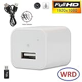 White Hidden Spy Camera 1080P HD USB Wall Charger Spy Camera Adapter Loop Recording Motion Detection 32gb Support