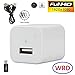 White Hidden Spy Camera 1080P HD USB Wall Charger Spy Camera Adapter Loop Recording Motion Detection 32gb Support