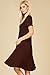 Annabelle Women's Comfy Short Sleeve Scoop Neck Swing Dresses with Pockets 3X-Large Brown Java D5213X