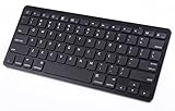 Pwr+ External Slim Wireless Keyboard for Tablet Apple Android Bluetooth - Hd Hdx Ipad Iphone Asus Transformer Nexus Samsung Galaxy Tab A 4 3 2 1 Note Acer Iconia Hp Dell Google Lenovo Black