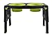 Dexas Popware for Pets Adjustable Height Double Pet Feeder, Gray/Green