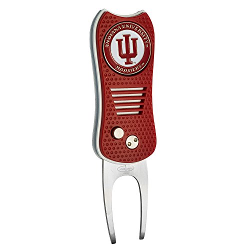 Team Golf NCAA Indiana Hoosiers Retractable Divot Tool with Double-Sided Magnetic Ball Marker, Features Patented Single Prong Design, Causes Less Damage to Greens