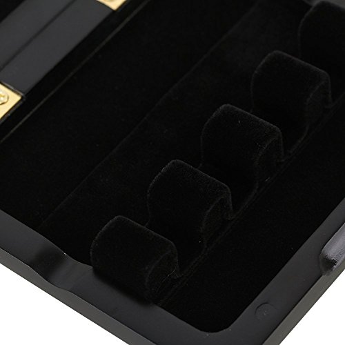 image for Yibuy 94x84x22mm Black Solid Wood 4 Bassoon Reeds Case Storage Protect