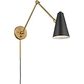 Kichler, Sylvia 1 Light Wall Sconce in Black and Natural Brass, 52486NBRB