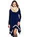 Meaneor Casual Dress for Women, Womens Long Sleeve Casual Irregular Hem Loose Tunic Shirt Dress for Her(Navy Blue,XL)