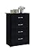 Hodedah 4 Drawer Chest, with Metal Gliding Rails, Black