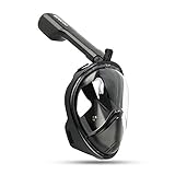 Full Face Snorkel Mask 180° Anti-Fog Anti-Leak Panoramic Large View with Go Pro Mount for Adults Youth Kids