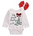Newborn Baby Boy Girl Long Sleeve My First Christmas Romper Jumpsuit Outfits (0-3 Months, White)