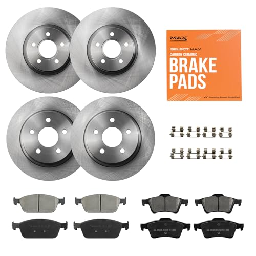 MAX Advanced Brakes - Brake Kit For 2013-2016 Ford Escape (AWD Models), 2014-2018 Ford Transit Connect| Carbon Ceramic Brake and Rotor Kit Front and Rear| OE Replacement Brake Rotors