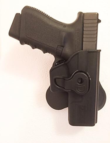 Glock 19,23,32,36 (Gen 1,2,3,4) Fast Draw Paddle Holster &amp; Magazine Pouch Combo Right Hand Polymer Black