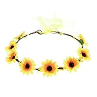 Vividsun Sunflower Crown Bridal Headpiece Festivals Headband (Yellow)