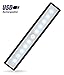 JEBSENS - T05B Battery Operated Closet Light, 10 LED Under Cabinet Lighting with Motion Sensor, Rechargeable Motion Sensing LED Light Bar, Stick on Anywhere, 3 Modes On Off Auto Switch - Black