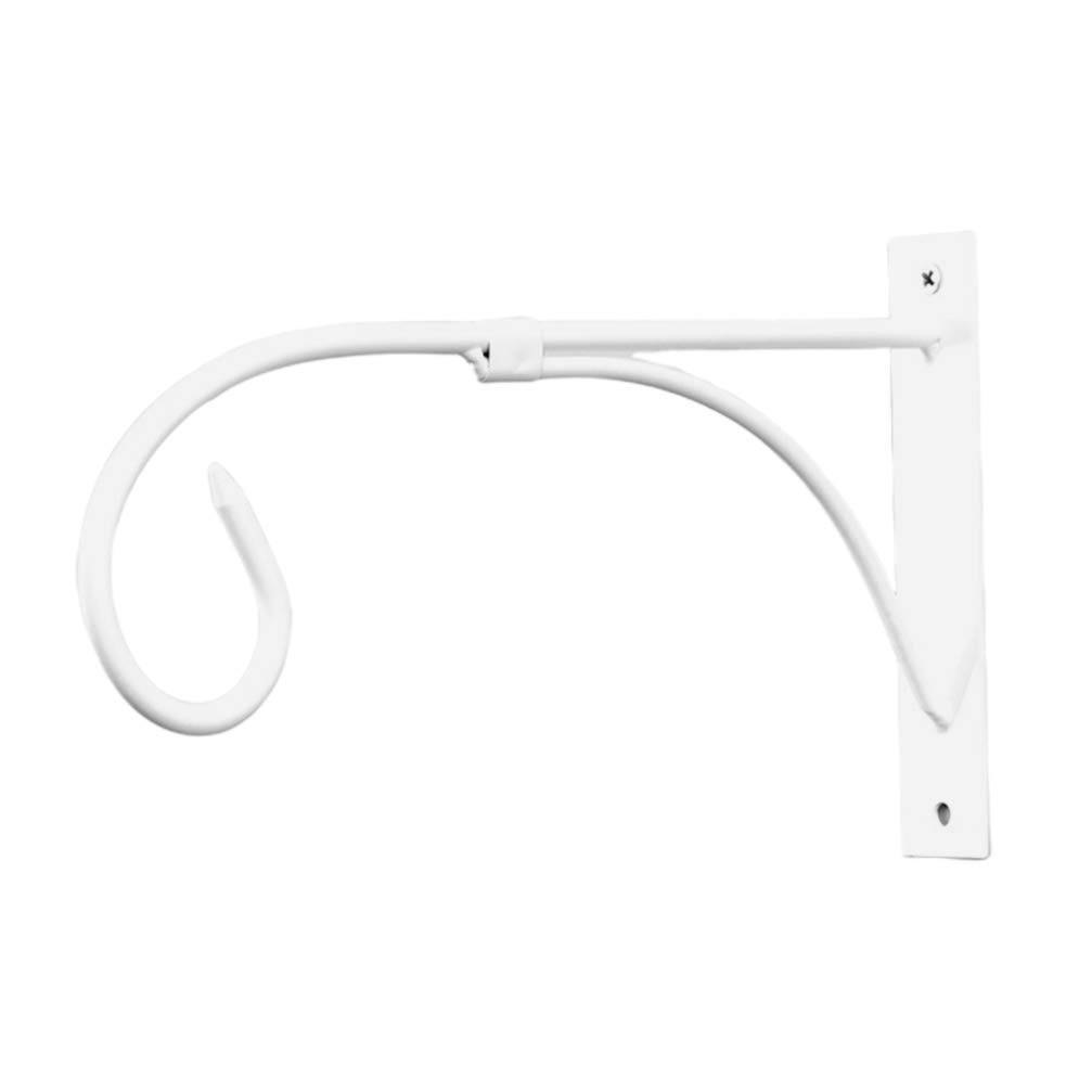 DOITOOL 1PCS Heavy Duty Iron Hanging Plant Bracket Wall Mount Plant Hanger for Hanging Baskets,Wind Chimes, Pot,Lantern,Hanging Planter,Bird Feeders,Indoor Outdoor Decor (White,27x15.5x3cm)