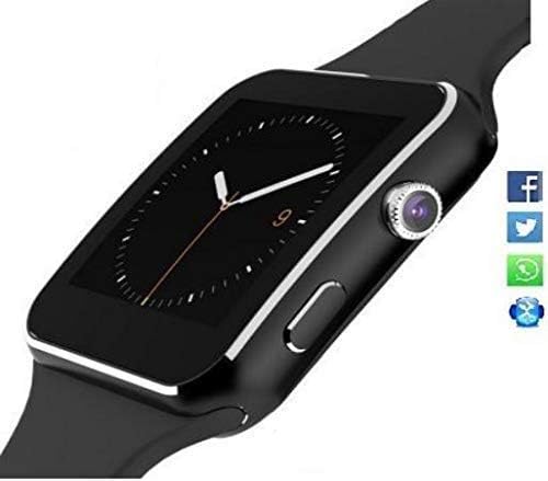 AJO Bluetooth Smartwatch with Camera and SIM Card Support for Smartphones (Black)