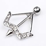 Maggie 1 Pair Chic Bow Arrow Nipple Bar Ring Shield Barbell Body Jewelry