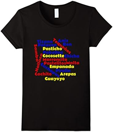 Womens Venezuelan Food Shirt Arepa Caracas Latino Venezuela Camisa XL Black