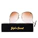 JOJO'S SECRET Oversized Rimless Sunglasses, Retro Upside Down Frame Clear Lens Glasses JS006 (Brown/Pink, 2.63)