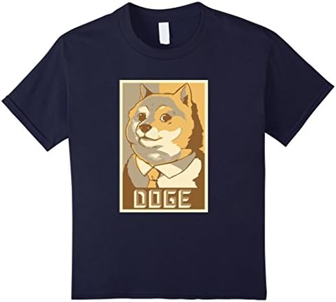 Kids Doge Poster, Wow! Funny Shiba Inu Meme T-Shirt 4 Navy