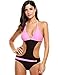 Ekouaer Womens One Piece Swimsuit Push Up Sexy Halter Backless Monokini Swimwear