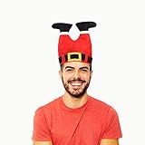 QBSM Funny Christmas Hat Novelty Red Cap Xmas Santa Claus Legs Pants Hats for Adult Kids