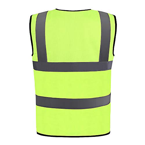 Tianwang Skynet Reflective Safety Vest, High Visibility with 8 Pockets and Front Zipper Protective Workwear, XL