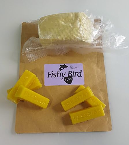 Raw African Shea Butter Unrefined 1 pound &amp; (6) 1 ounce Yellow Beeswax Bars