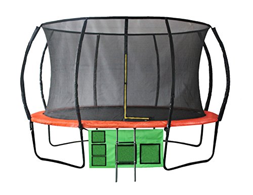 BLOOM 12 Feet Trampolines Outdoor Trampoline with Safety Enclosure and Ladder
