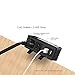 Desktop Edge Power Strip, Removable Clamp Power Outlet Socket with USB Port, 6.5 ft Extension Cord Connect 2 Plugs for Home Office Reading (Black)