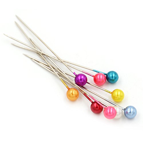 7thLake 100 Pieces colorful pearl head pins in one clear box, 2 pack in one package - Thumbnail 4