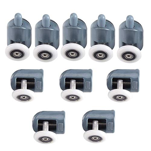 Xrten 10 Pcs Shower Door Rollers,Shower Door Runners Wheels Pulley Guides 23mm 25mm Diameter Home Bathroom DIY Replacement Parts