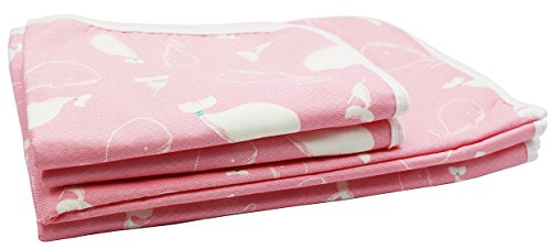 LUXEHOME Breathable Waterproof Cotton Urine Underpads, Changing Pad, Mattress Pad Sheet Protector (4pcs, Whale) - Thumbnail 4