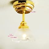 1/12 Dollhouse Miniature Self-control W/Battery Floral wall Table LED Lamp Light