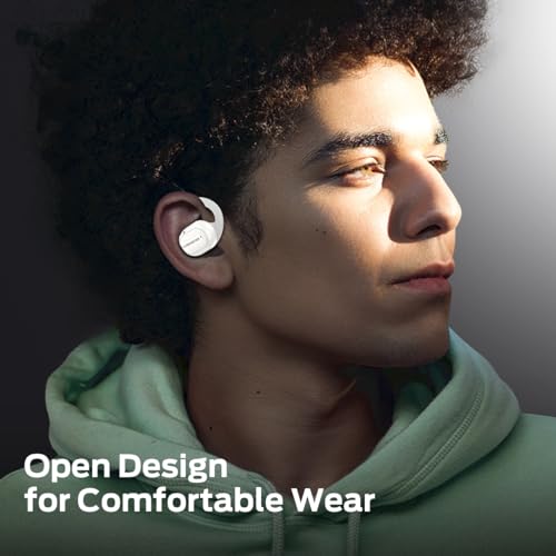 Monster Open Touch Pro 100, Open Ear Headphones Touch Screen Earbuds, Bluetooth Earbuds with ENC Clear Talk, Wireless Ear Buds Support TF Card, EQ Modes, Comfort Fit, IPX5, 30H Playback, White