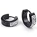 KONOV Mens Cubic Zirconia Stainless Steel Stud Huggie Hoop Earrings Set, Black